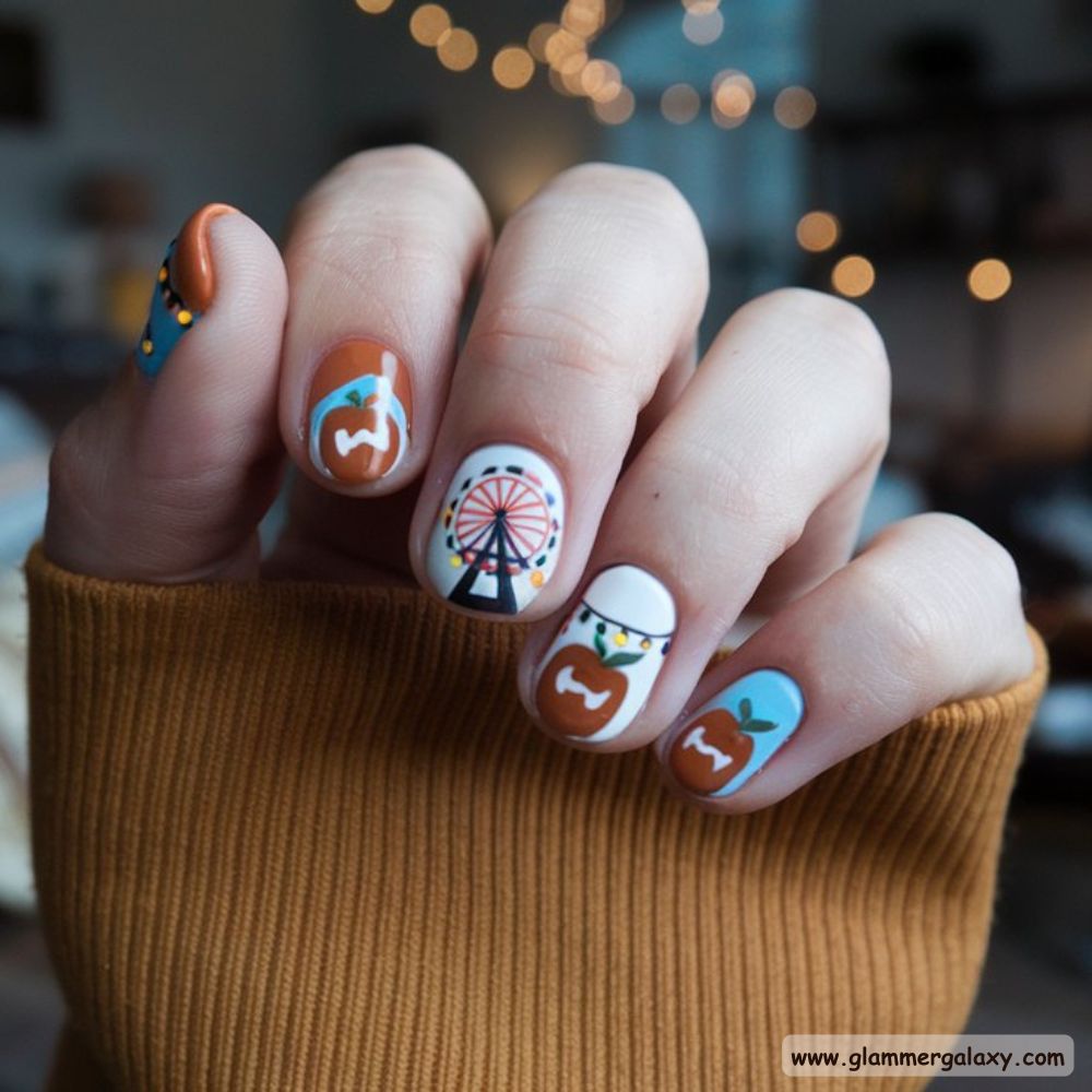 Thanksgiving Nail Designs having Harvest Festival-Themed Nail Art
