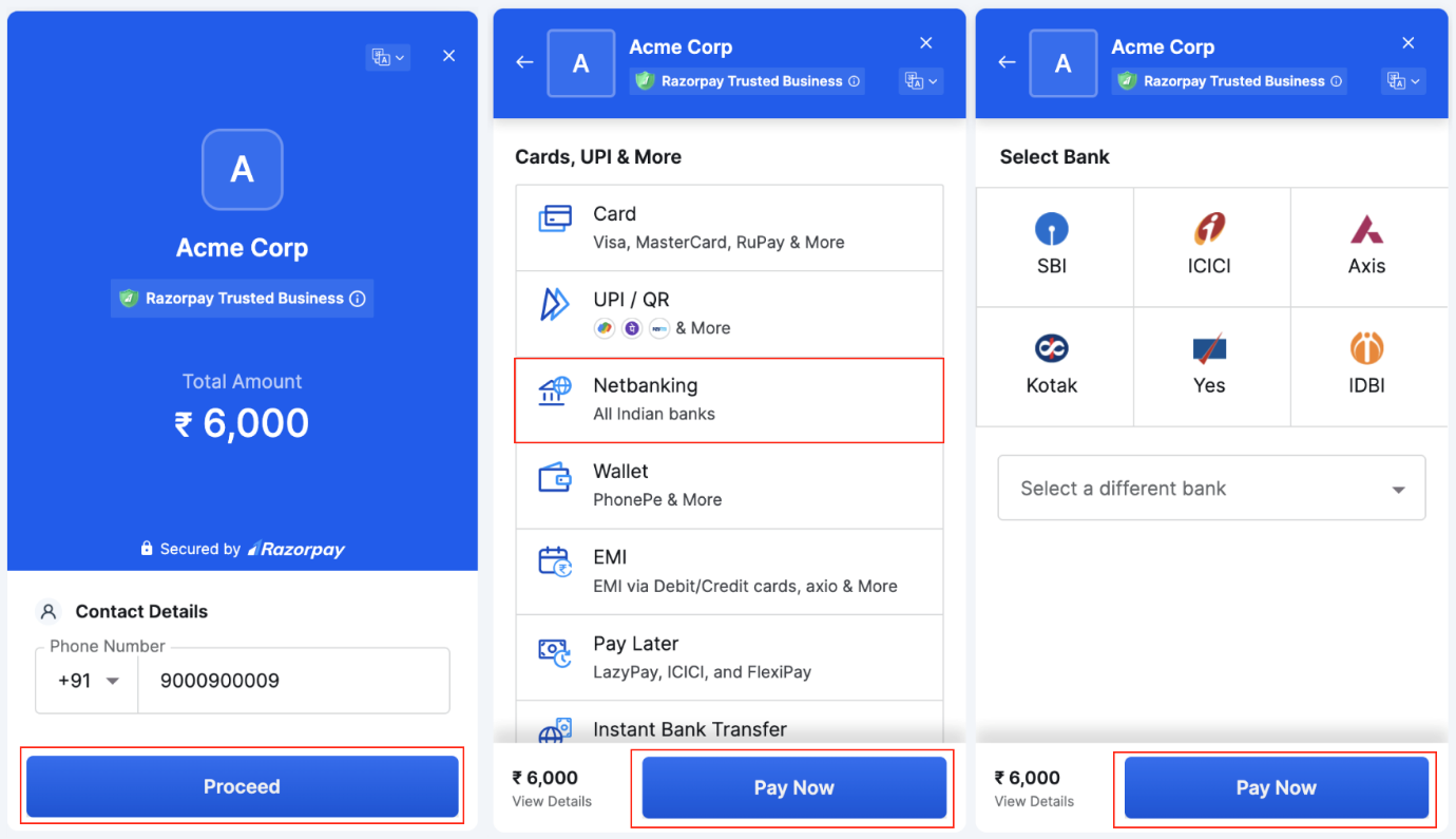 Configure php integrated payment gateway checkout based on your requirement