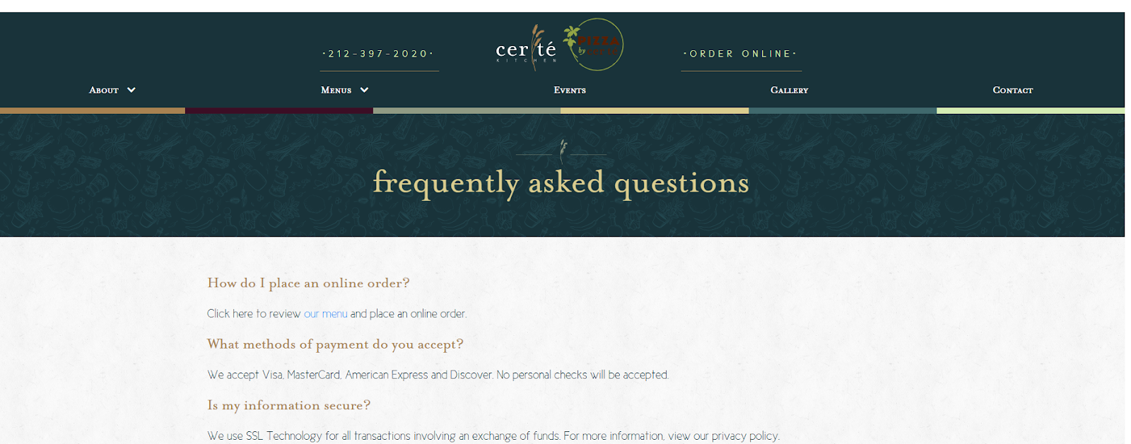 FAQ page