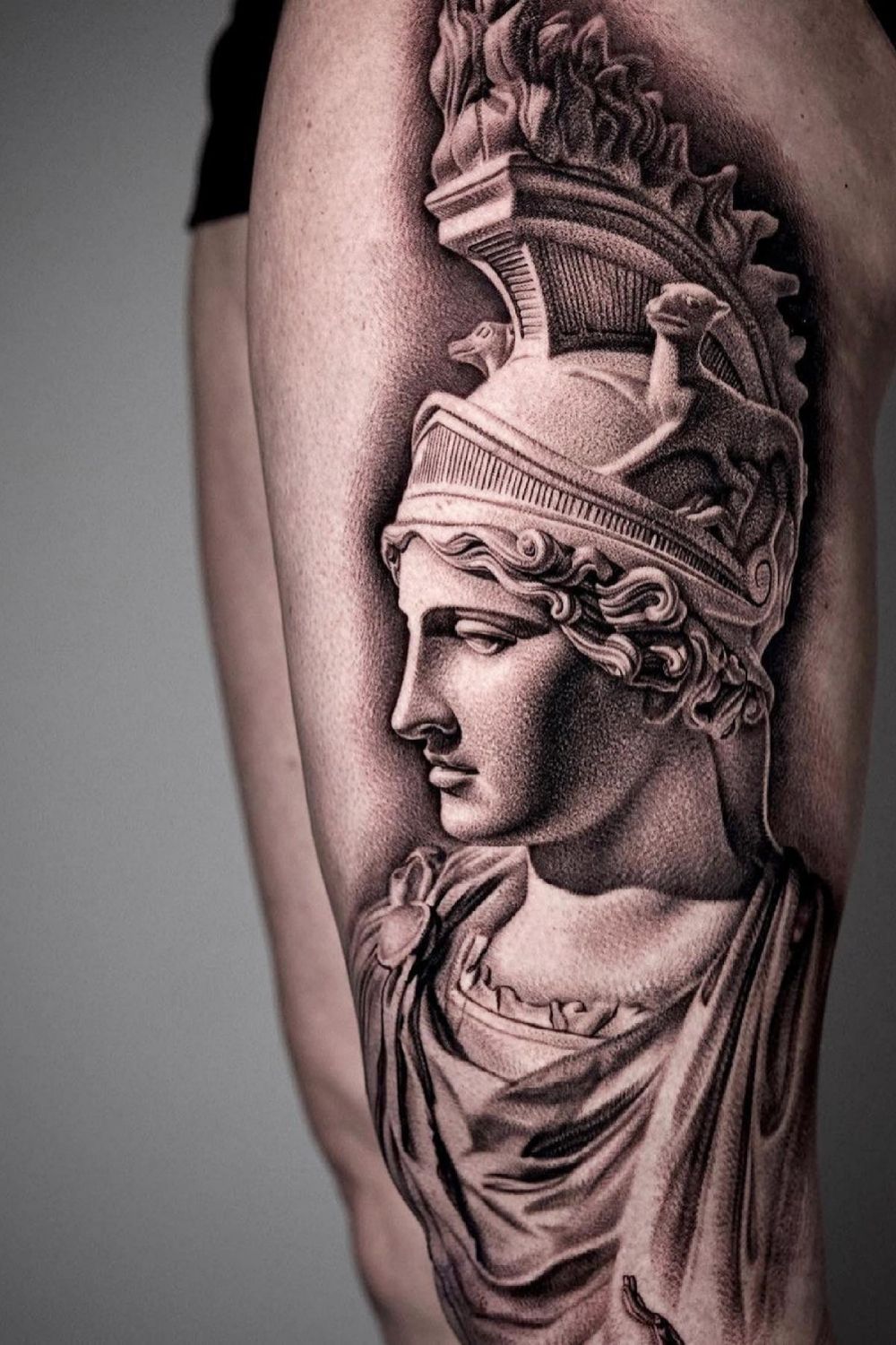 Renaissance Masterpiece Thigh Tattoo