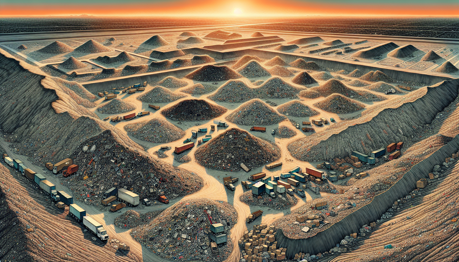 Illustration of a landfill site in Tucson AZ