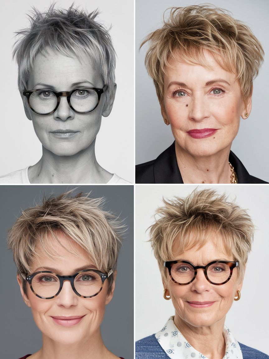 1. Effortless Short Spiky Cut for Women Over 60