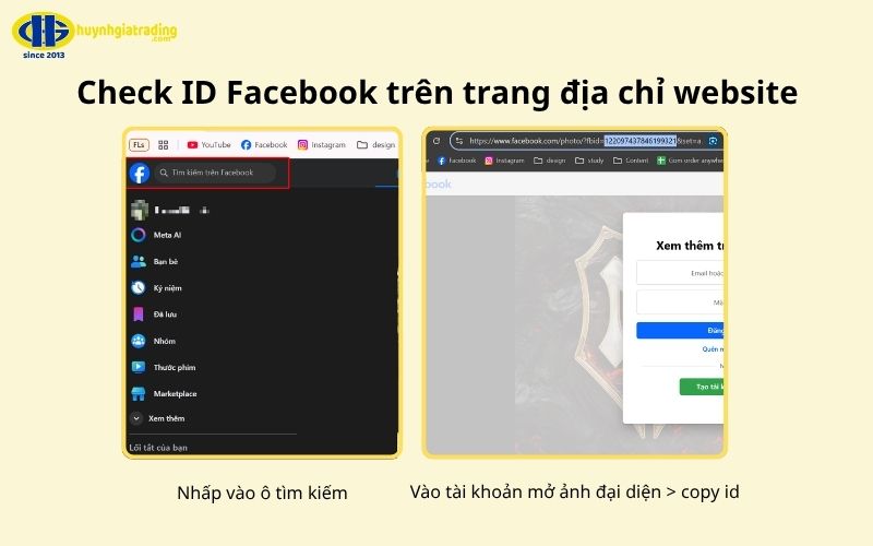 Lấy ID Facebook trên trang địa chỉ website