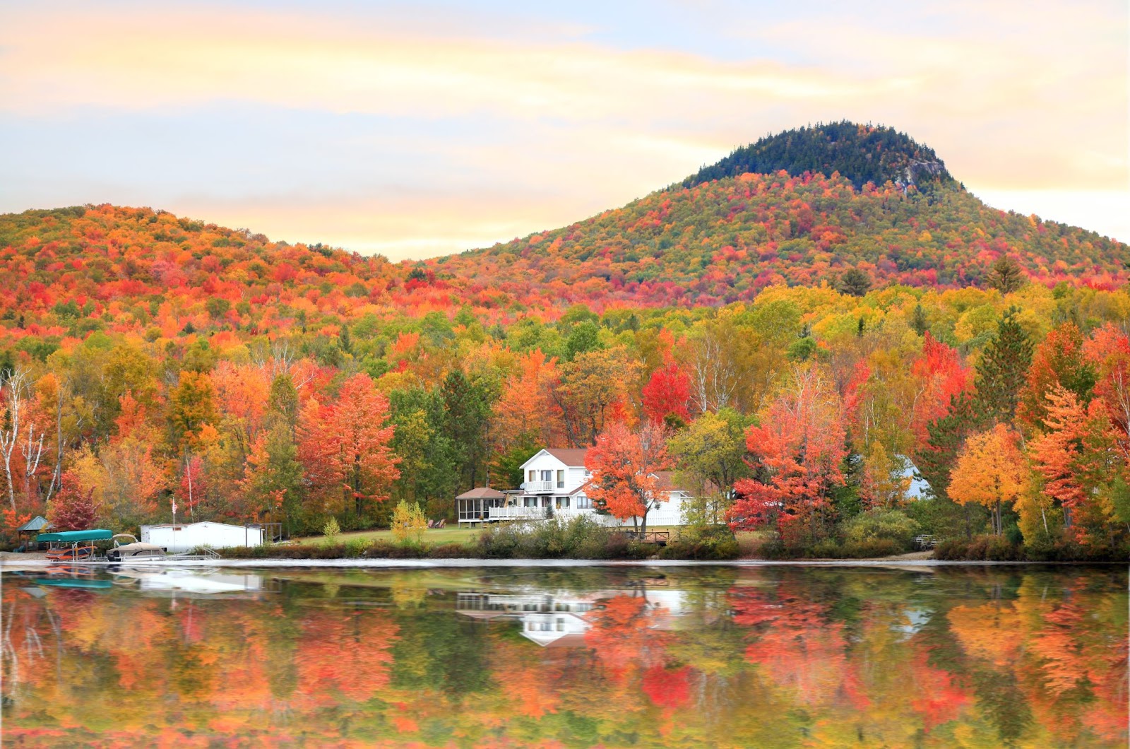 autumn lake house