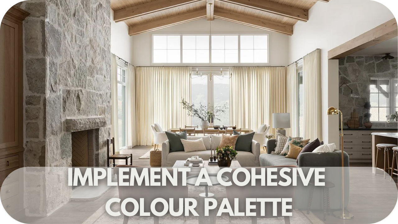 Achieve visual harmony by implementing a cohesive colour palette that blends indoor and outdoor spaces, creating a unified and inviting atmosphere.