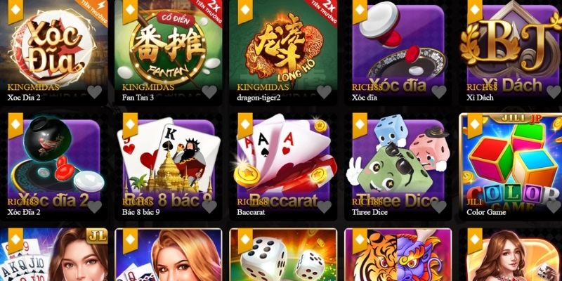 Game bài đổi thưởng đa dạng với nhiều mức cược khác nhau