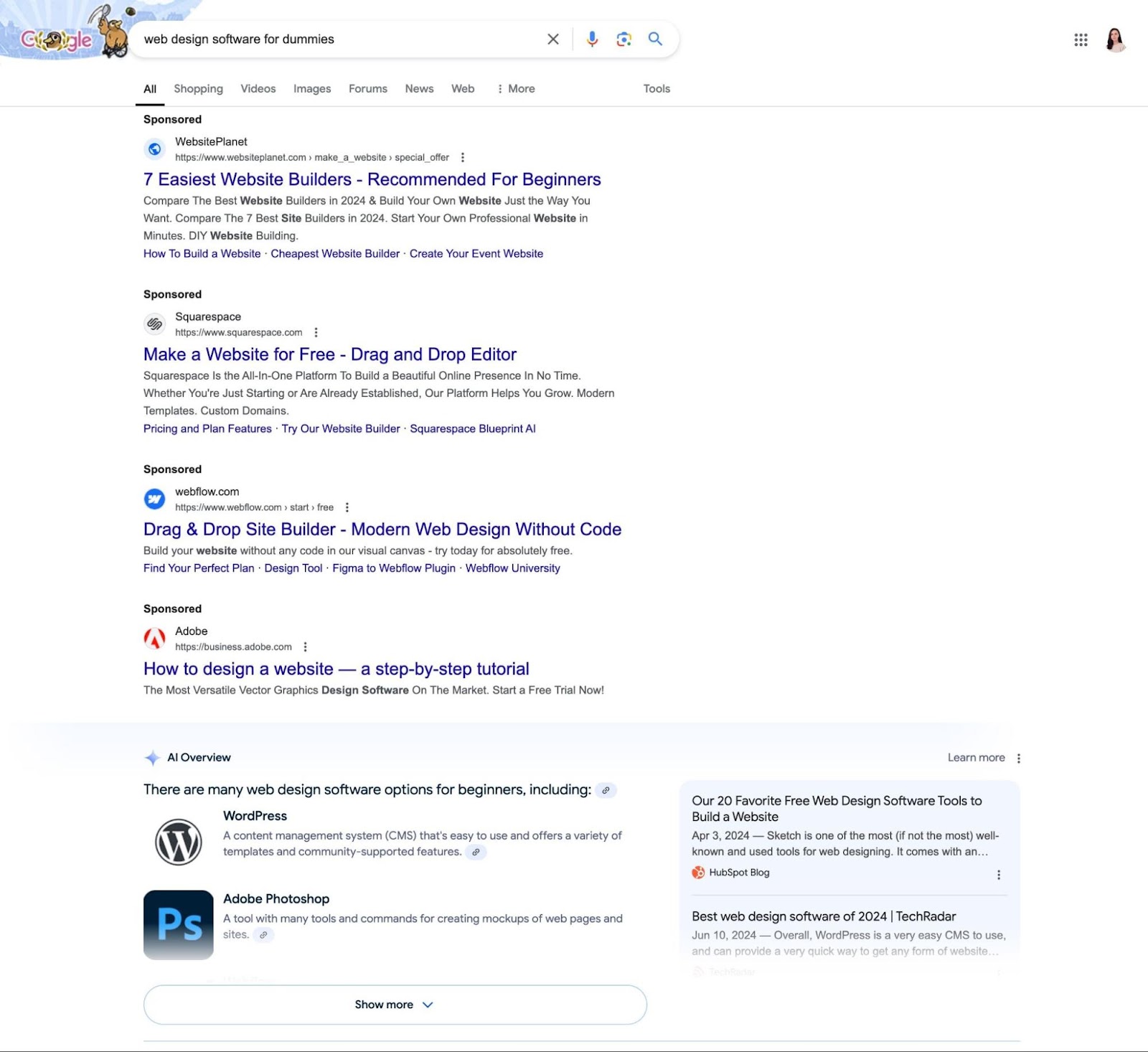 Search Ads appearing above AI Overviews