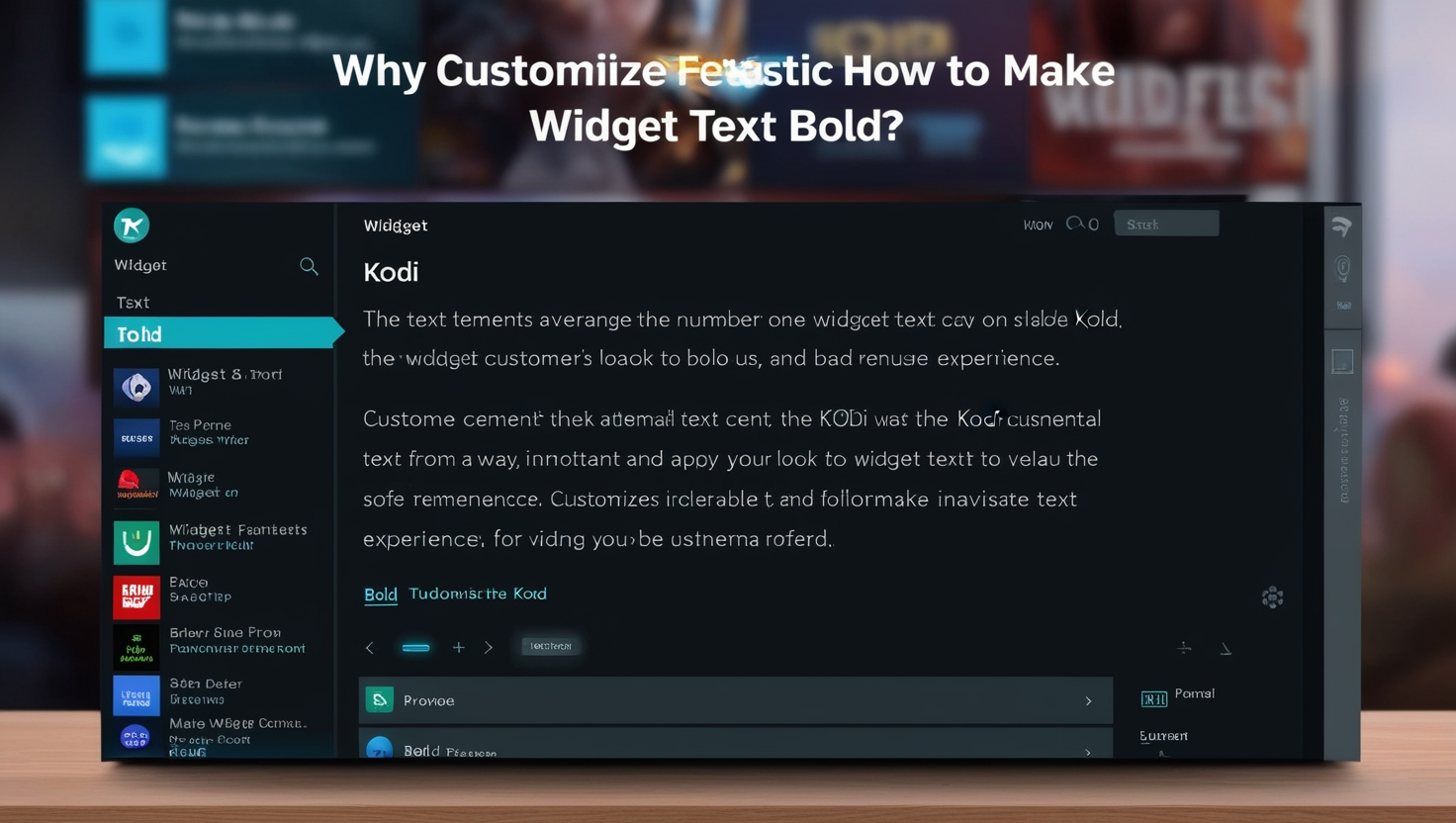 Kodi Addons Fentastic how to make widget text bold