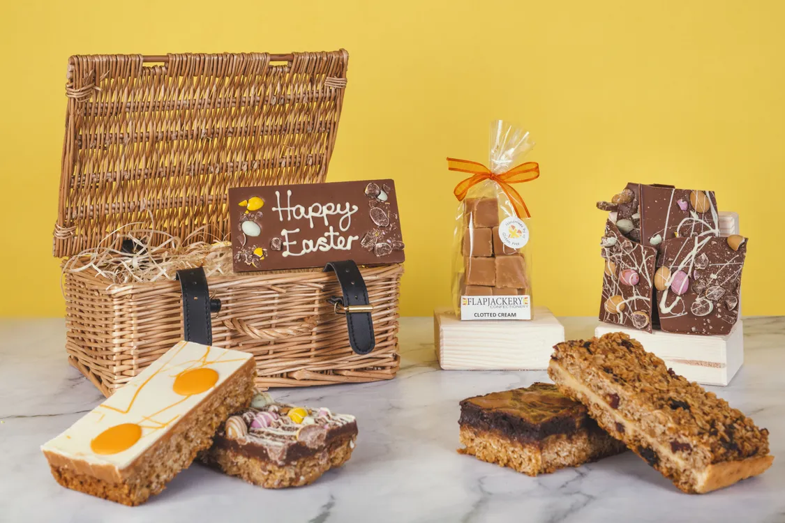 happy easter luxury hamper wicker basket