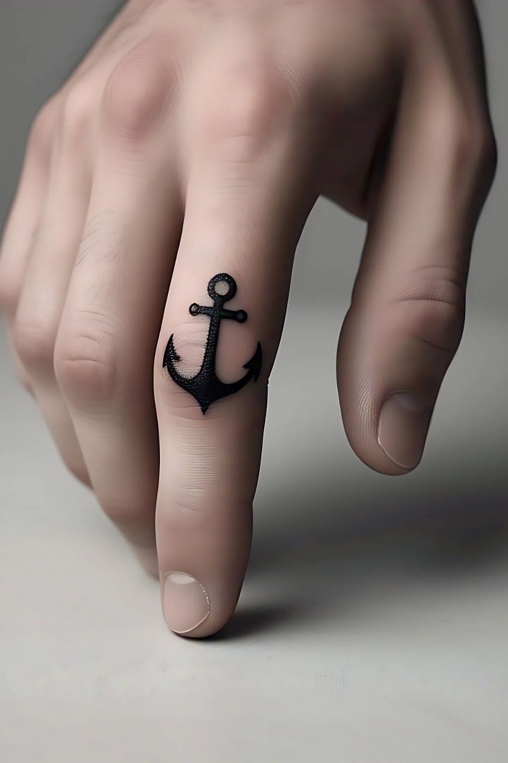 Anchor Finger Tattoo
