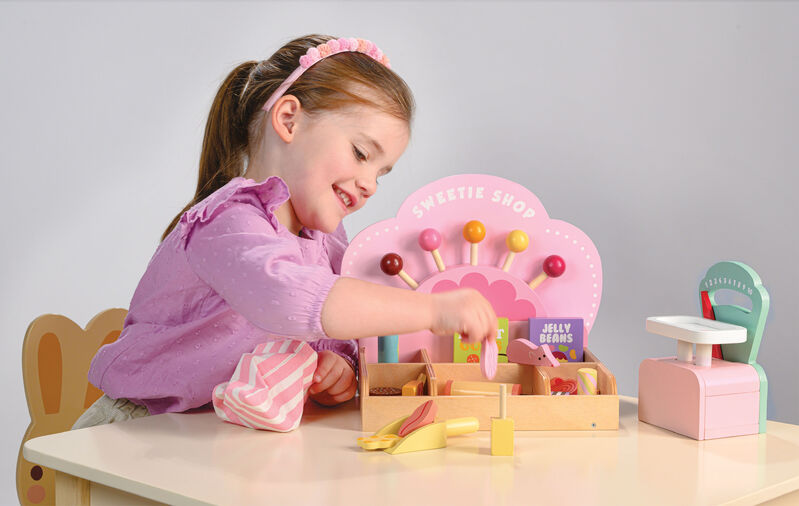Tenderleaf Sweetie Pic n Mix Shop - wooden pretend lolly shop for kids