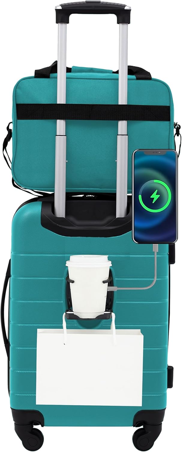 Wrangler Smart Luggage with Cup Holder and USB Port 