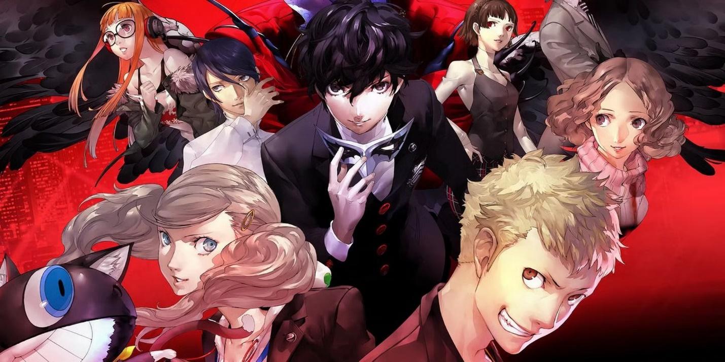 The Official Picture of Persona 5 with its characters, One of the best anime games on PS4.