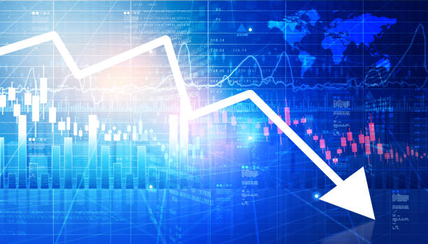 Stock market depression concept Stock market depression concept. Digital illustration stock chart stock pictures, royalty-free photos & images