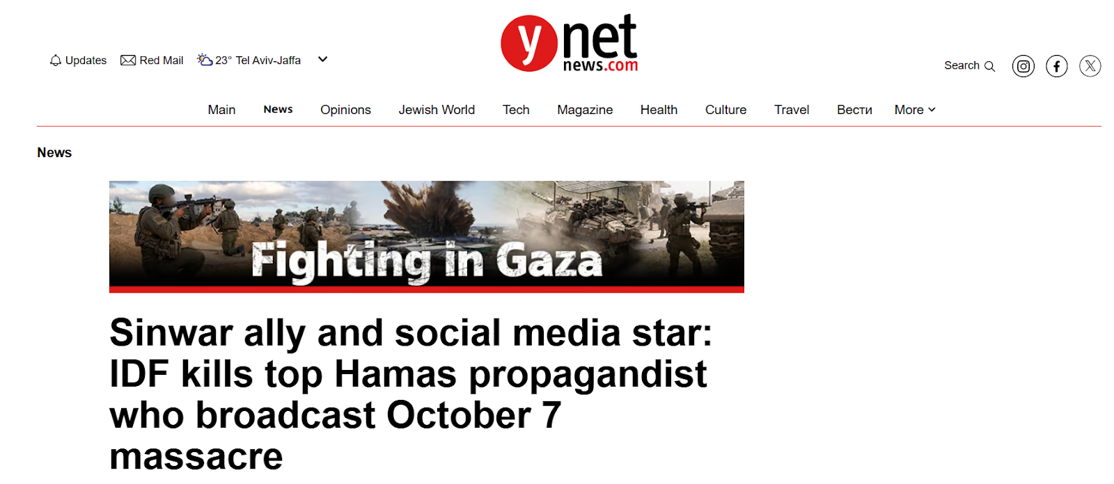 Eslaiah as a “Sinwar ally” and “top Hamas propagandist.”