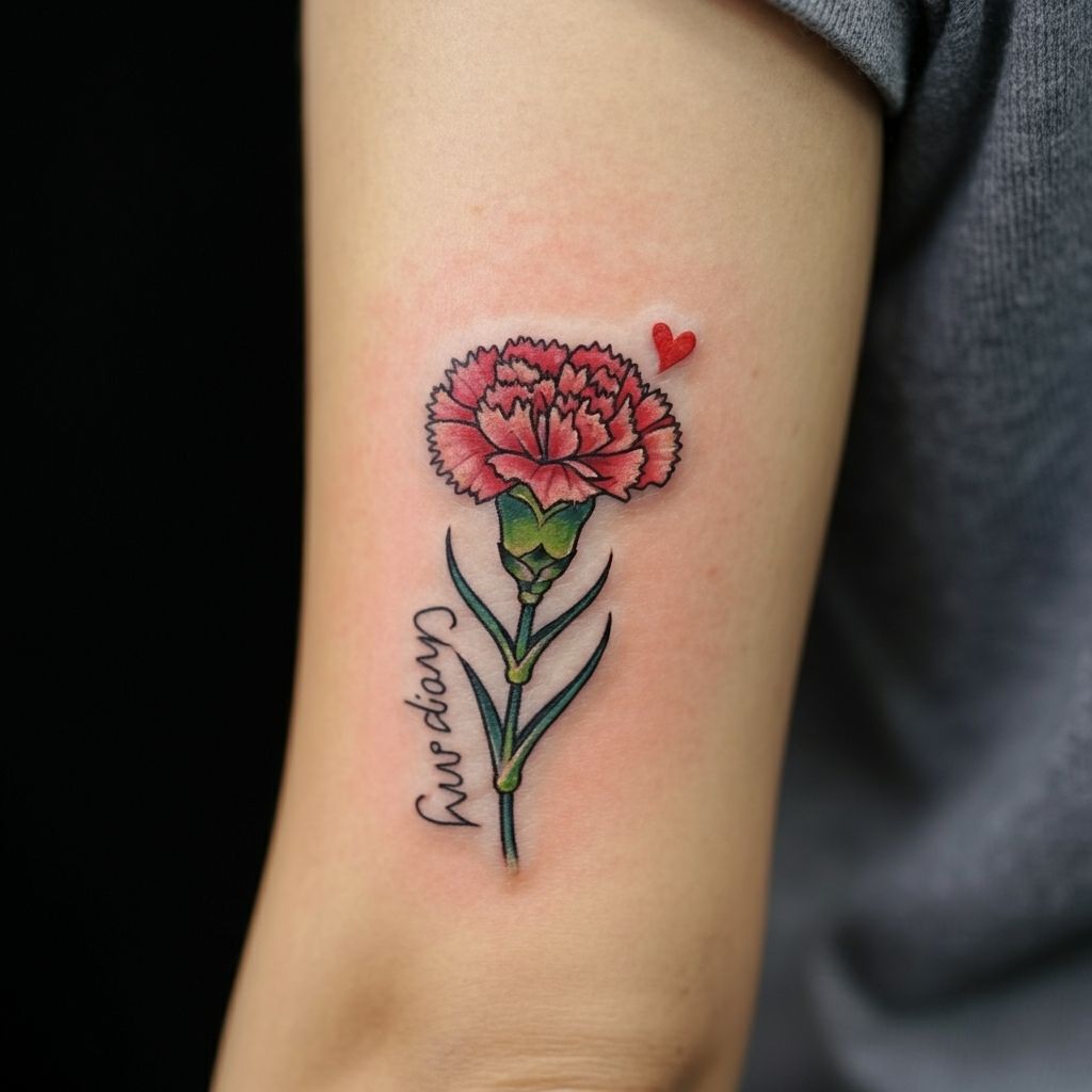 Carnation Memorial Tattoo