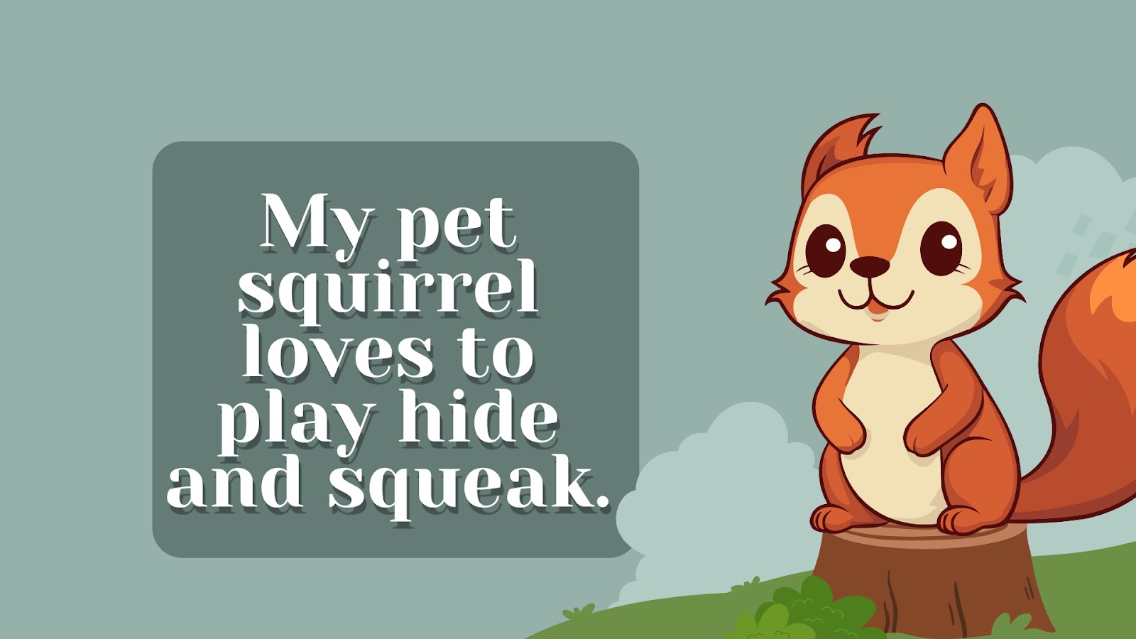 My pet squirrel loves to play hide and squeak.