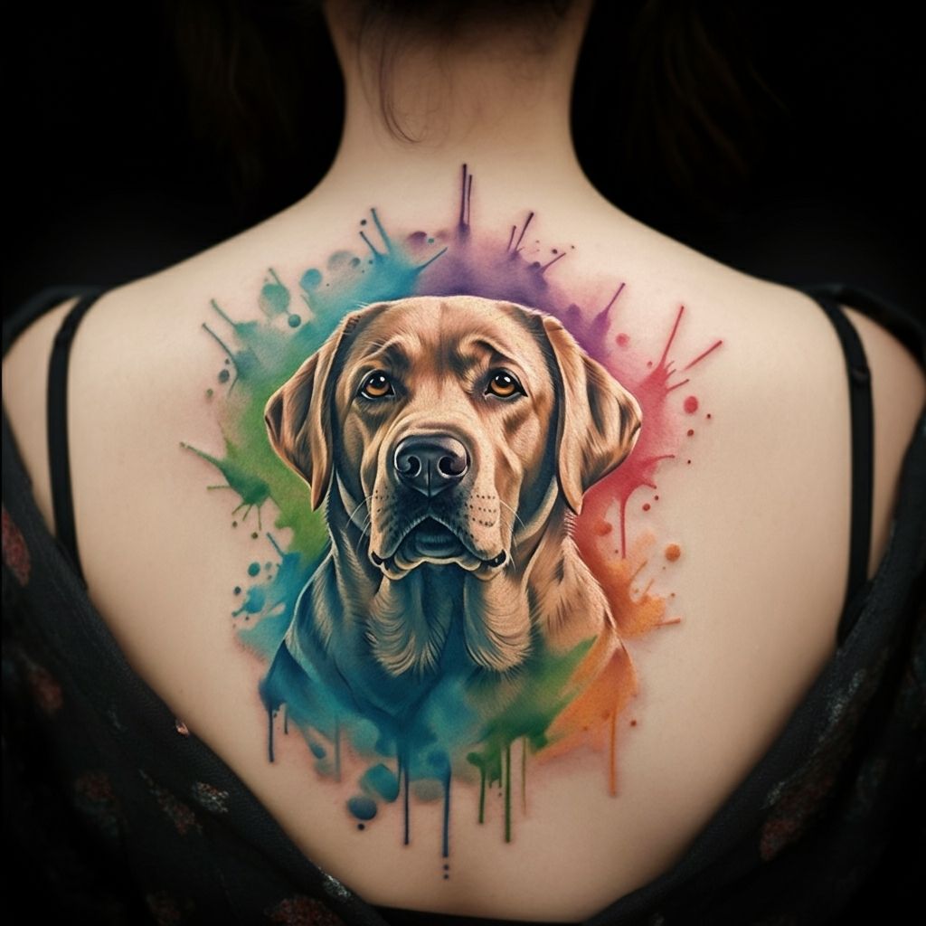 Watercolor Labrador Tattoo Ideas