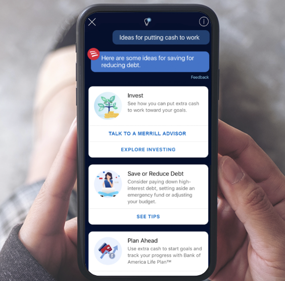 Bank of America’s live chat system to engage with their customers