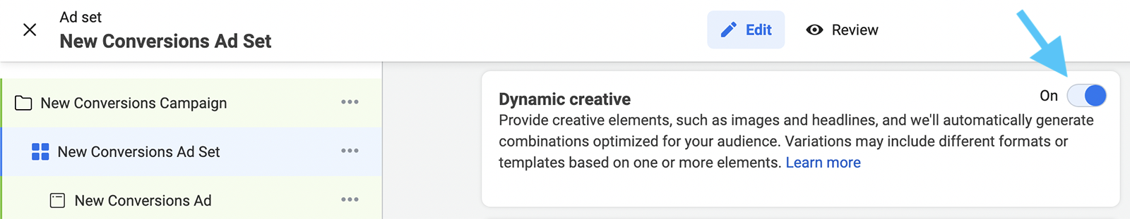 Facebook Ads dynamic Creative