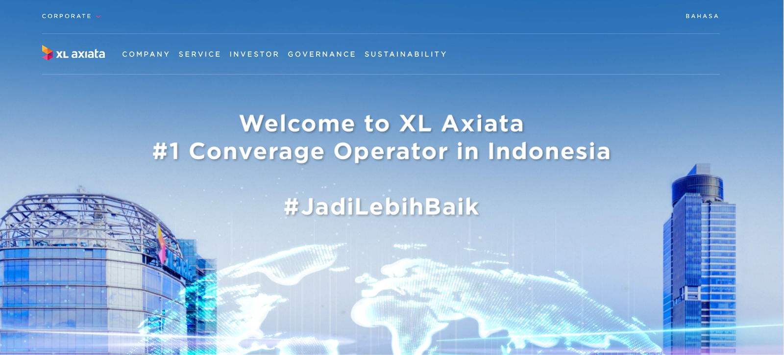 A screenshot of XL Axiata SIM's webpage