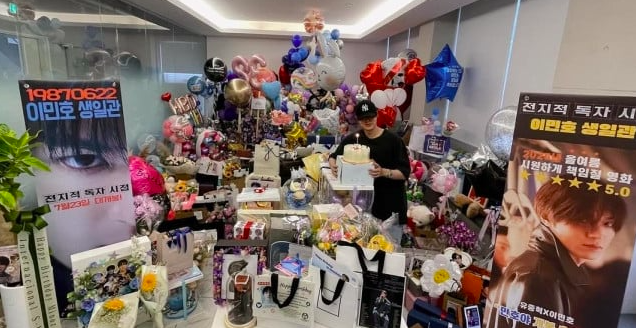 This contains an image of Actor Lee Min Ho celebrating his birthday