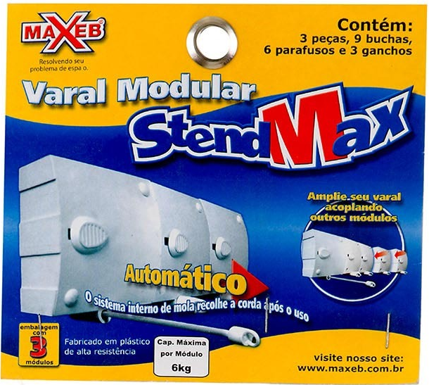 Detalhe do produto - Varal Modular StendMax (caixa da embalagem)