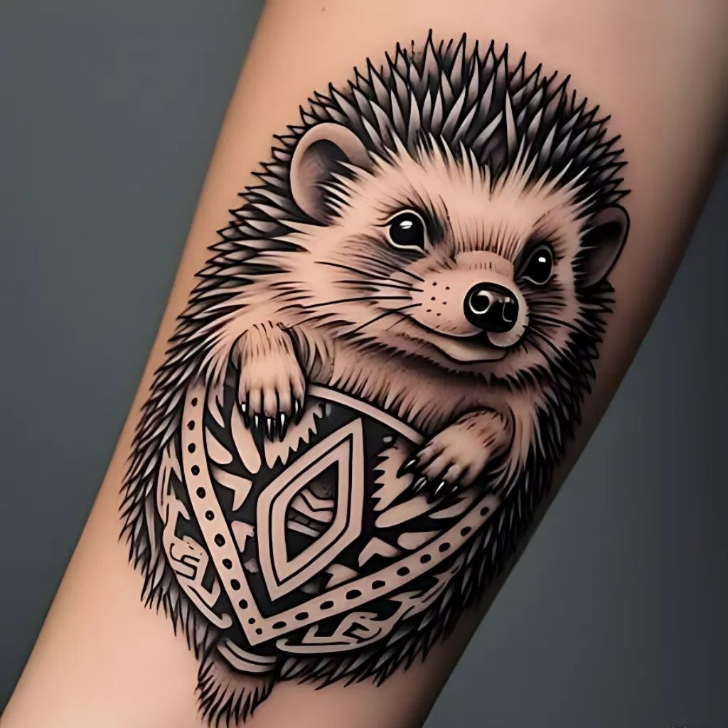 Tribal Hedgehog Tattoo