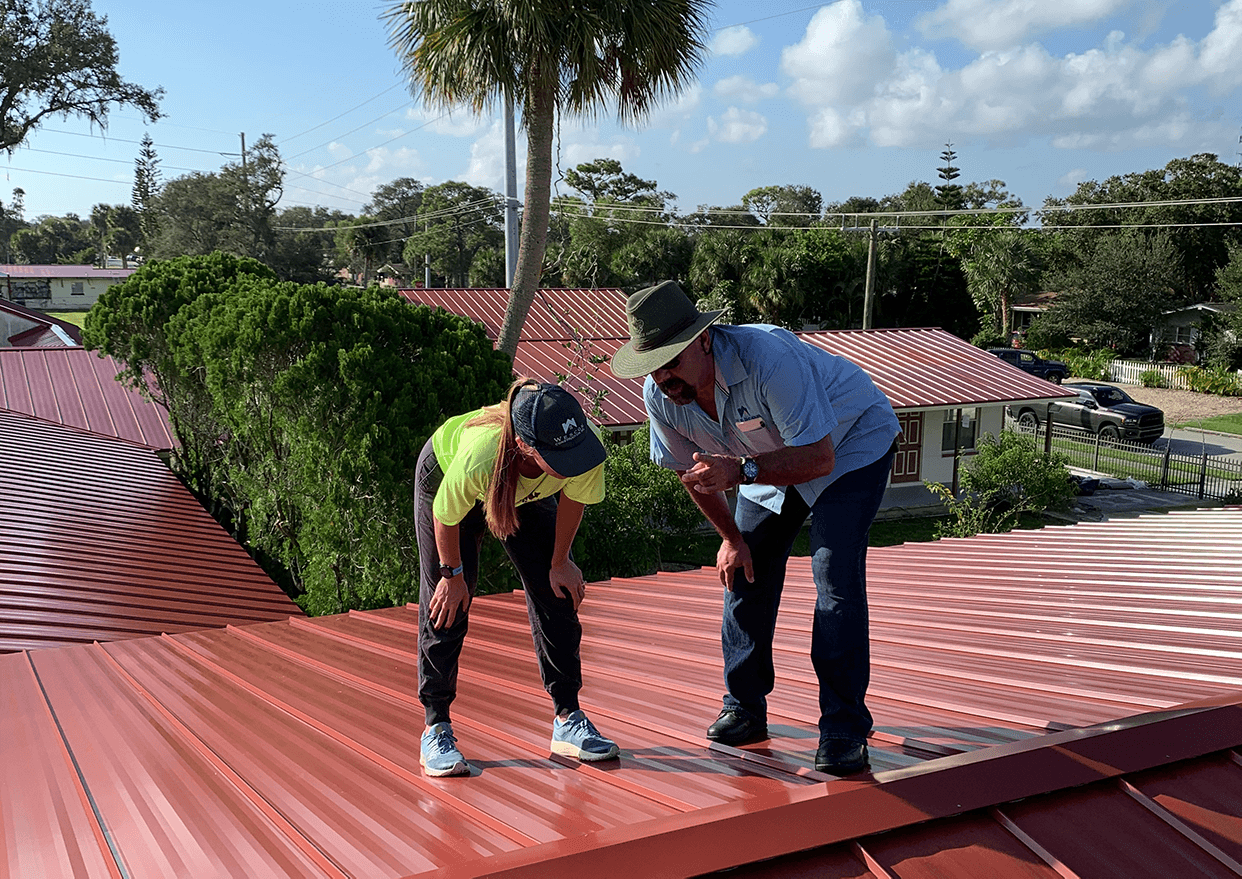 Roofers doing inspection