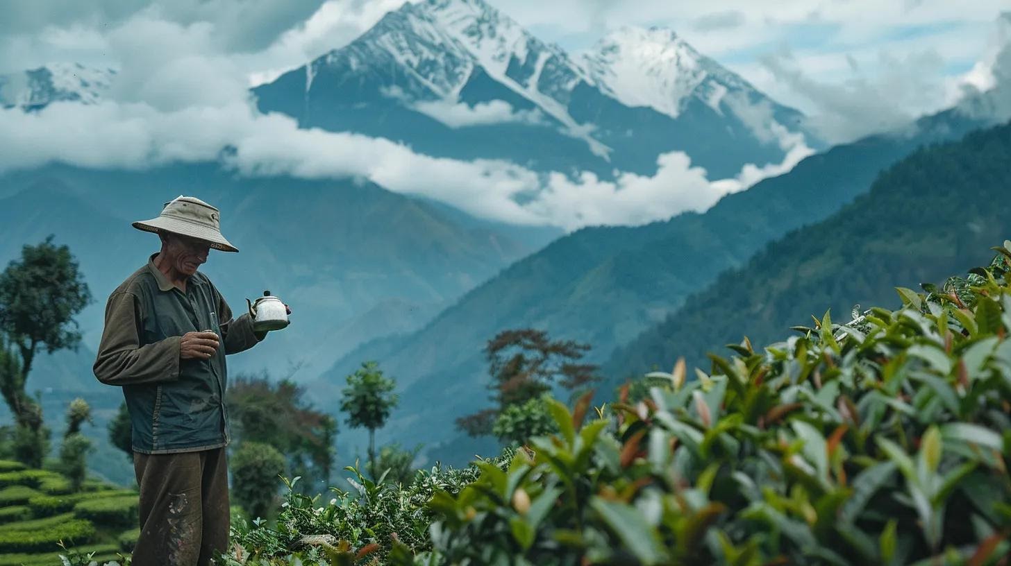 Drinking tea from the himalayas of Nepal