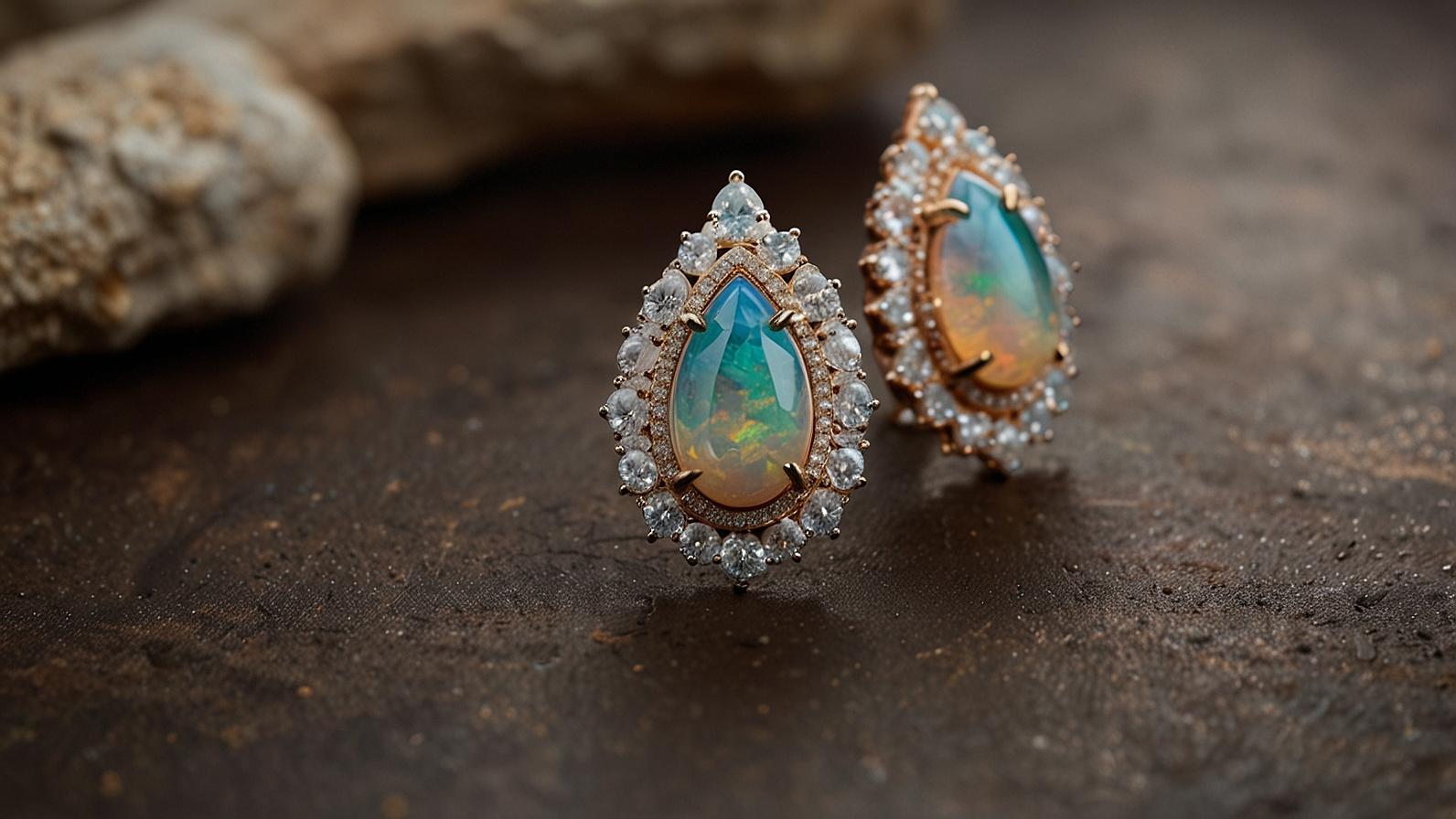 jewelry designers anthony nak opal and diamond drop earrings