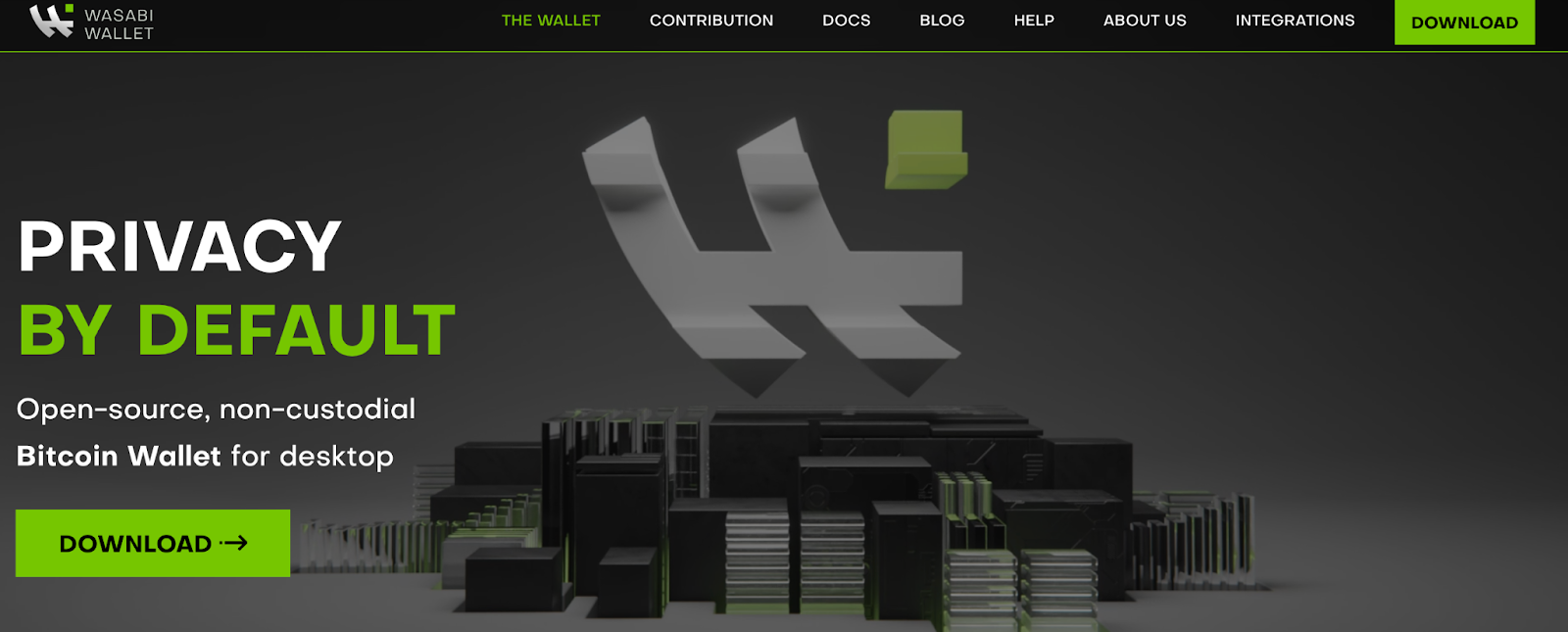 Screenshot of Wasabi Wallet on the dark web