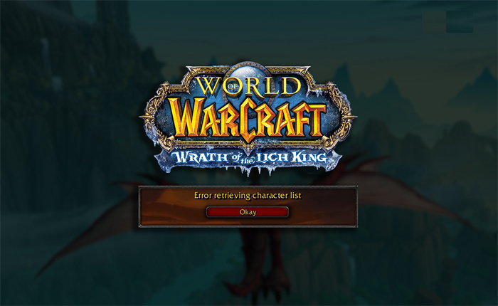 WoW Error Retrieving Character List