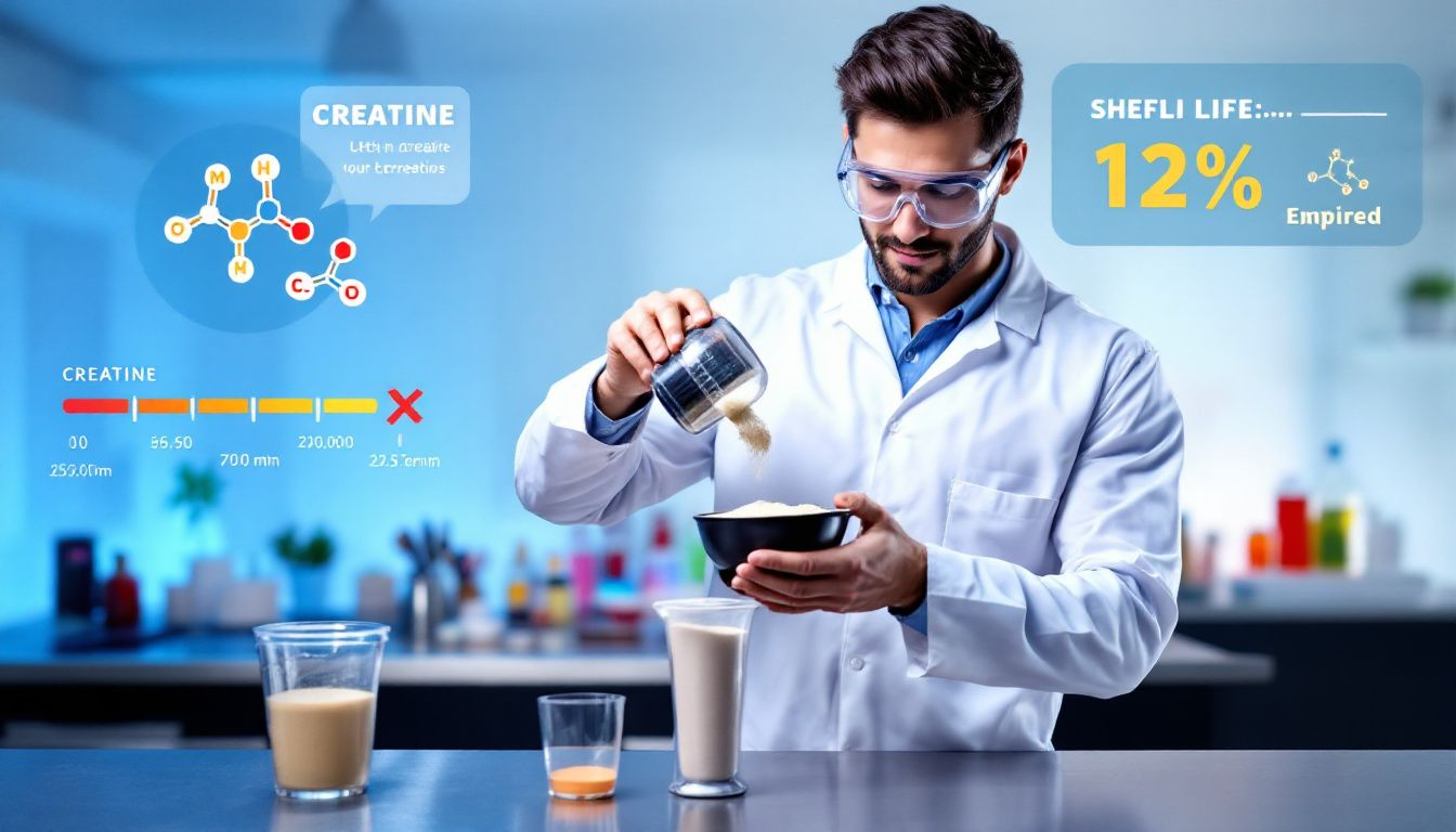 A fitness enthusiast measuring creatine powder for supplementation.