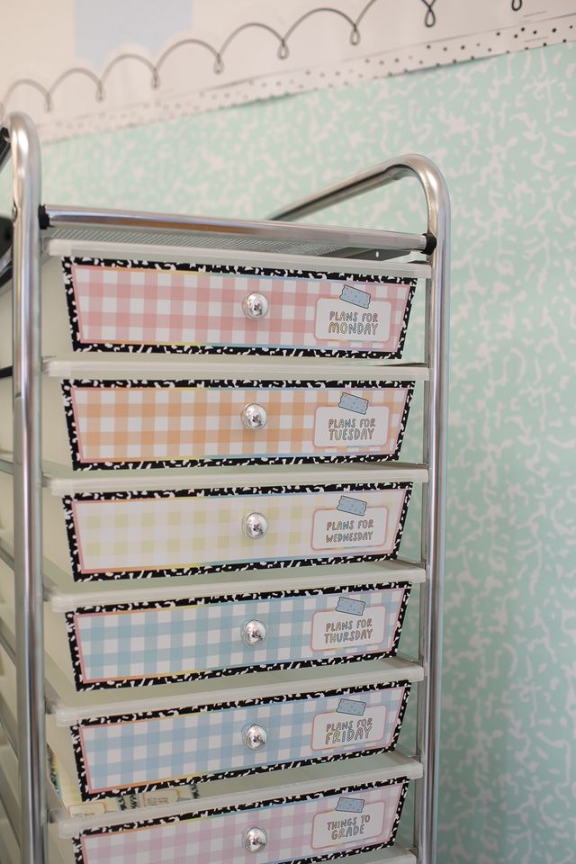 Rolling cart labels