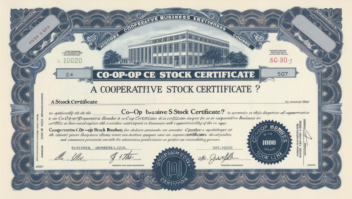 what does a co op stock certificate look like​