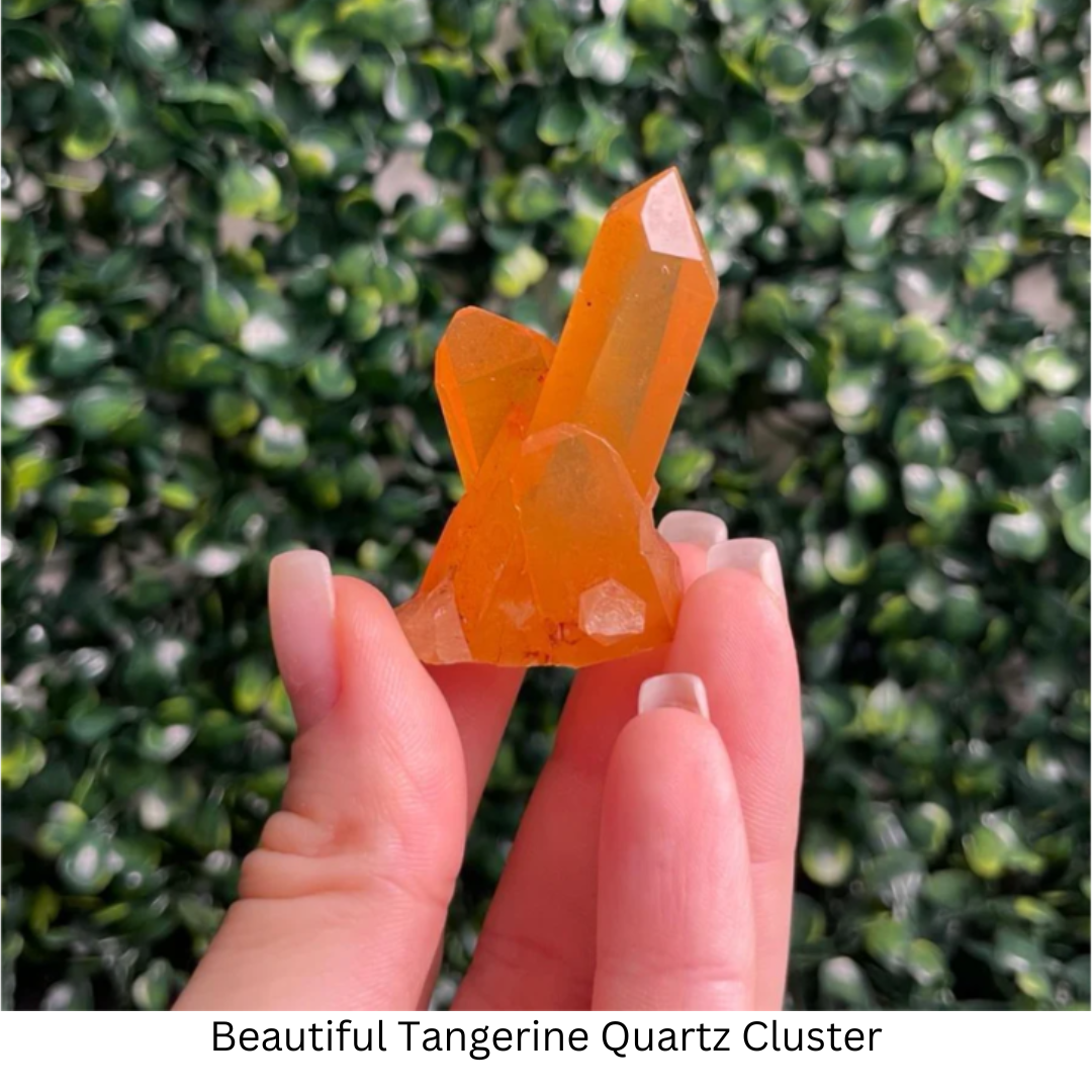 Tangerine quartz cluster