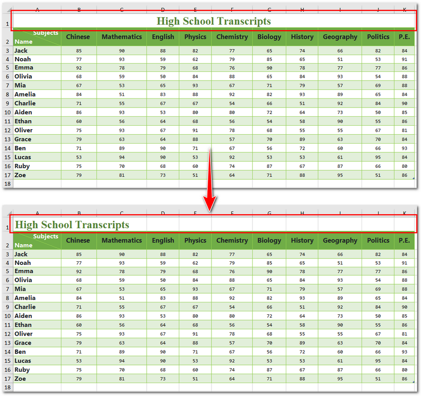 Showcase of Unmerging Cells in Excel Python 