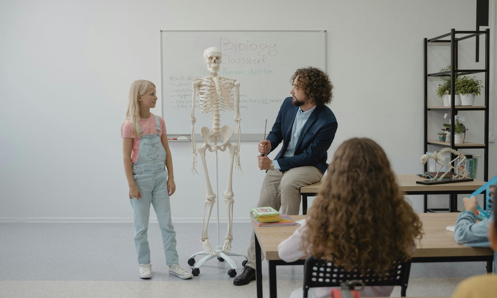 Students learning in a class