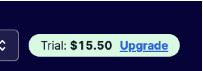 Screenshot of Icon on twilio that prompts user to upgrade from the free tial. 