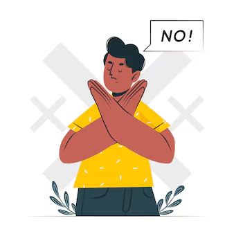 Graphic of a vector person saying no