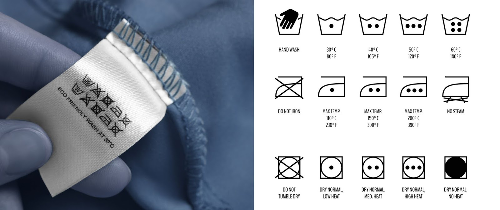 Garment label di baju.