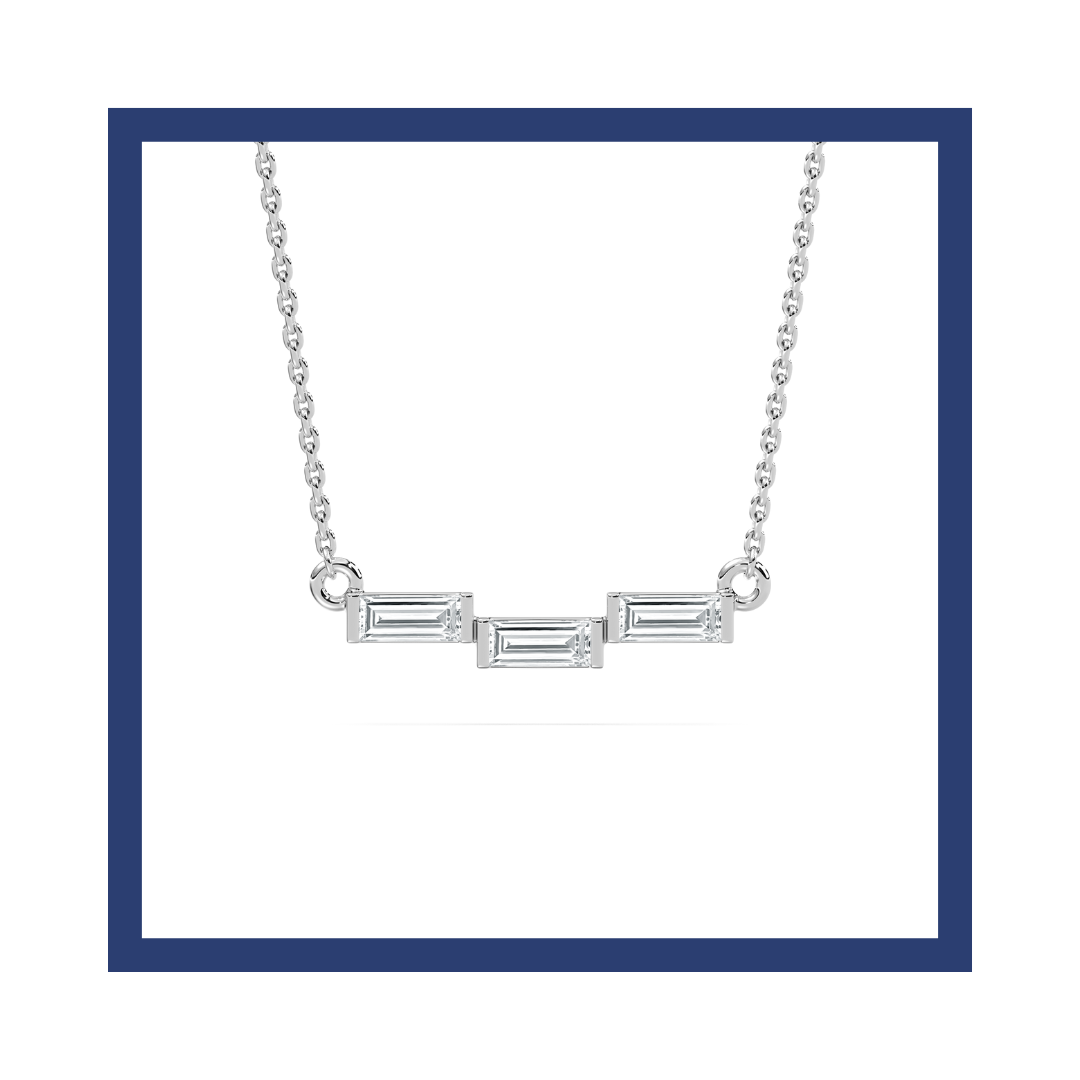 Baguette Diamond Three Stone Fashion Pendant