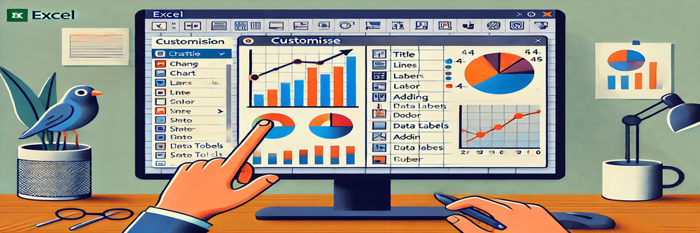 Customising a graph in Excel with various options.