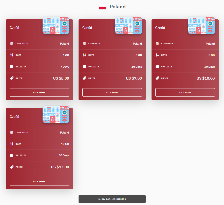 Airalo Poland eSIM Plans