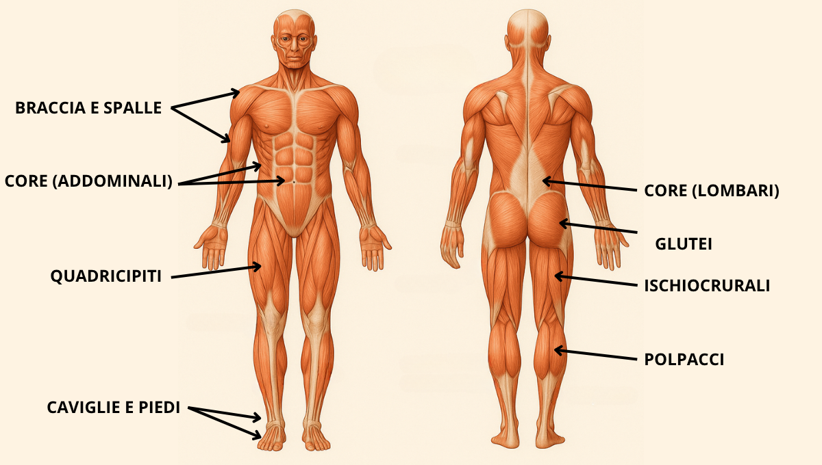 I principali muscoli allenati dal tapis roulant