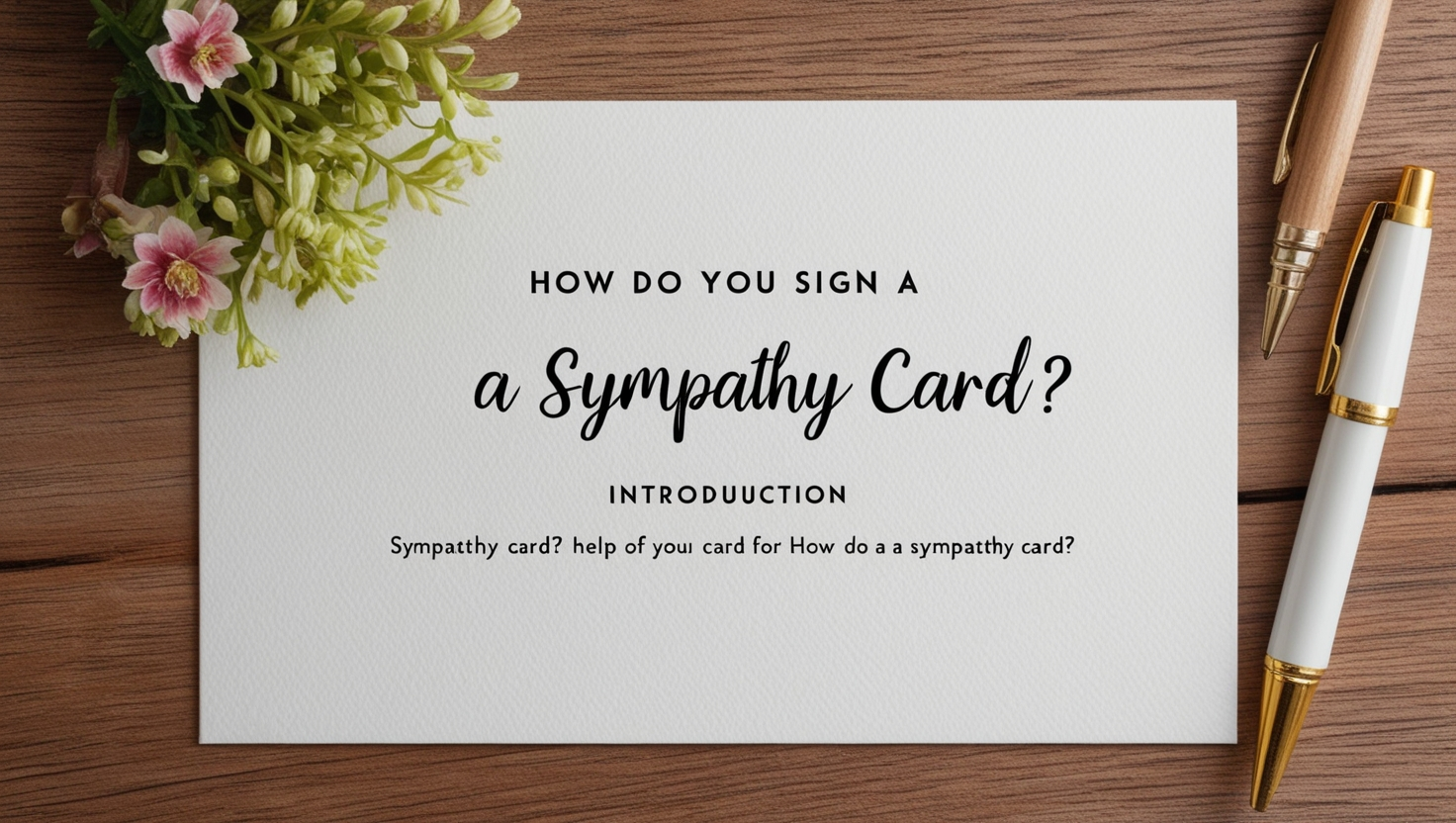 How Do You Sign a Sympathy Card