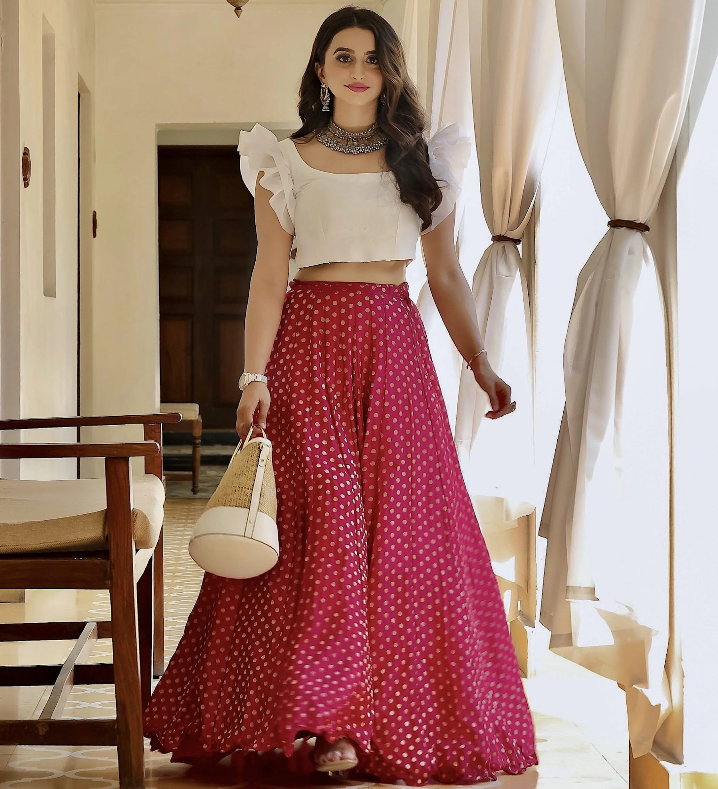 Traditional Indian wear Lehenga with Crop Tops