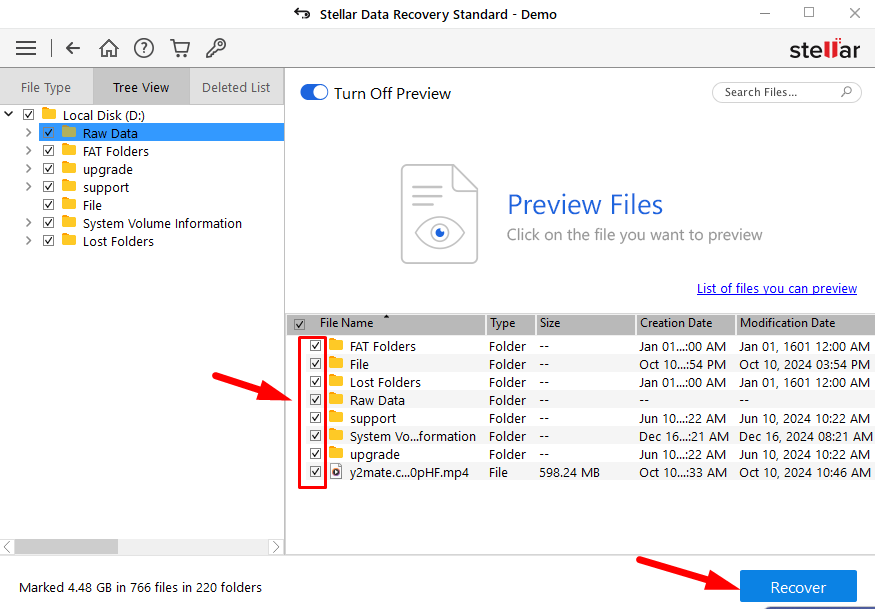 preview recovered files on stellar data recovery