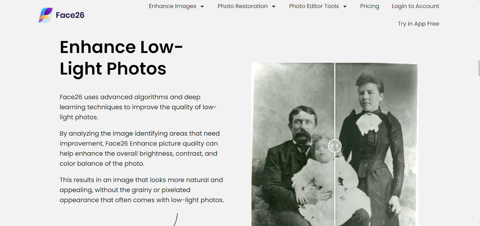 enhance low light photos face26
